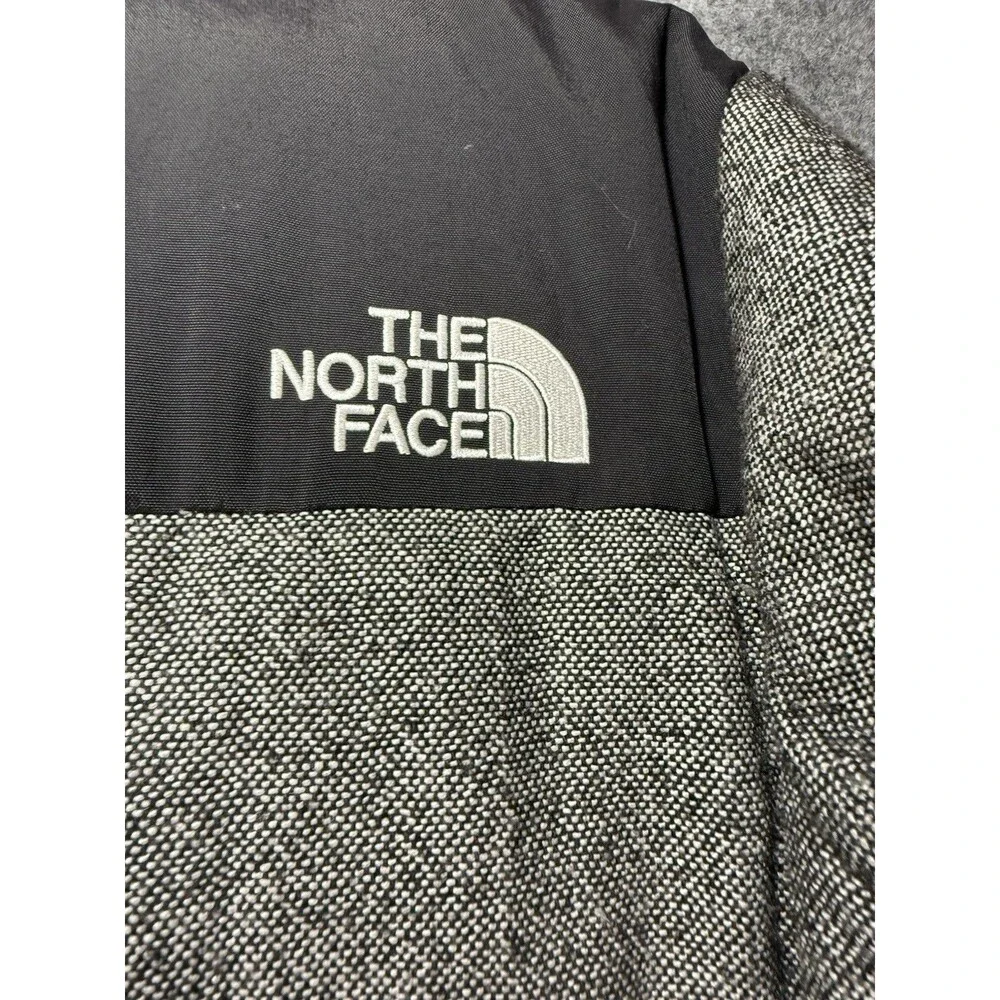 The North Face Tweed Nuptse Heights Puffer Jacket Gray/Black Size Medium